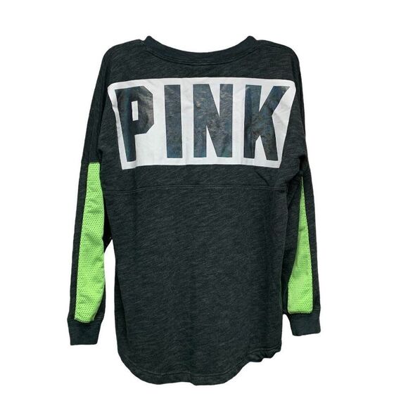 PINK Victoria's Secret Sweatshirt in Gray, White & Green Size Medium - Picture 1 of 4